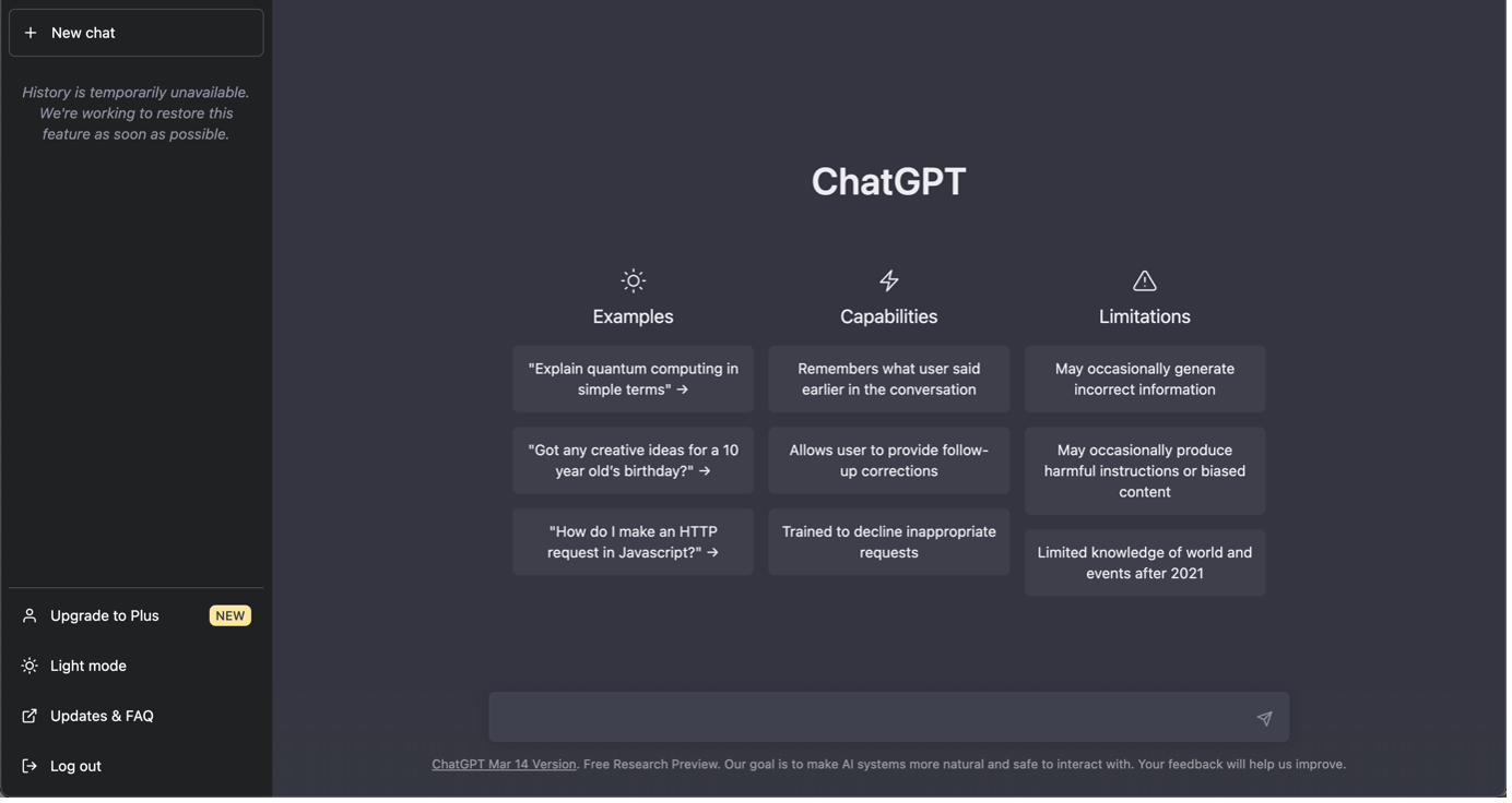 ChatGPT screenshot